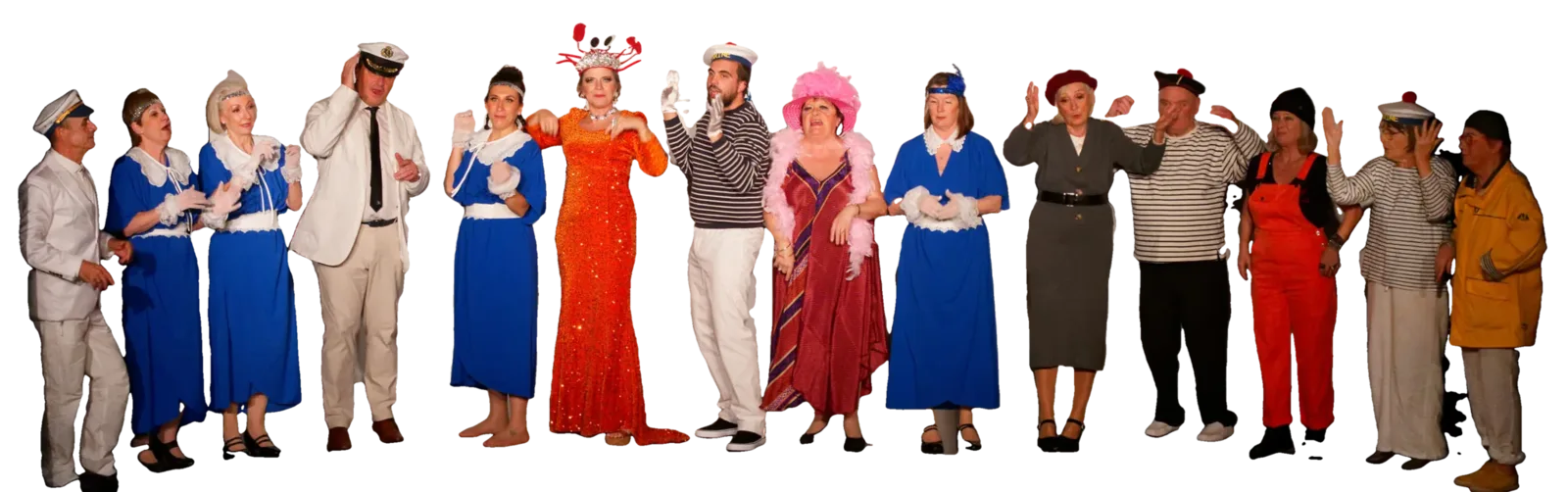 La troupe des Tréteaux de Pornic réunie sur scène